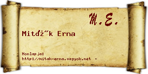 Miták Erna névjegykártya